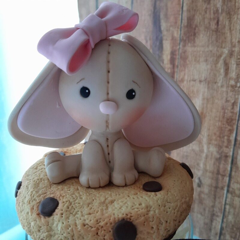 Pote Decorado Pequeno - Coelha bege orelha longa - Imagem 5