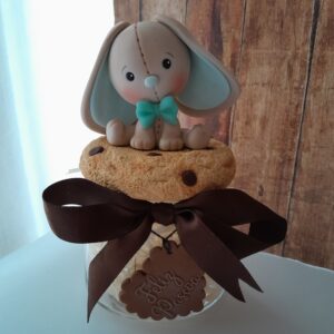 Pote Decorado Pequeno - Coelho bege orelha longa