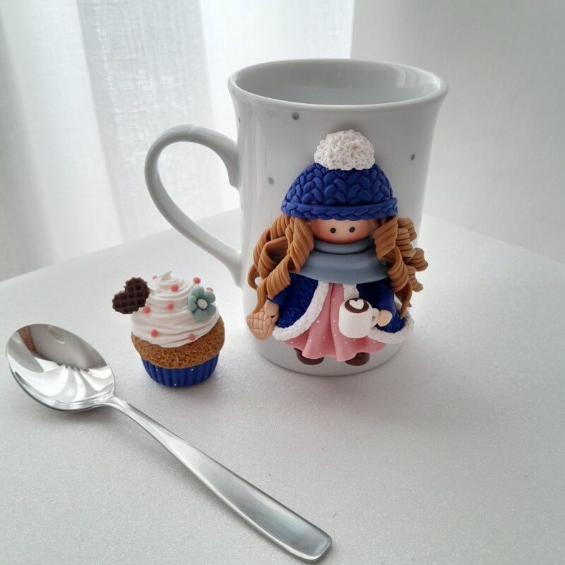 Kit caneca decorada e colher de sobremesa - Imagem 4