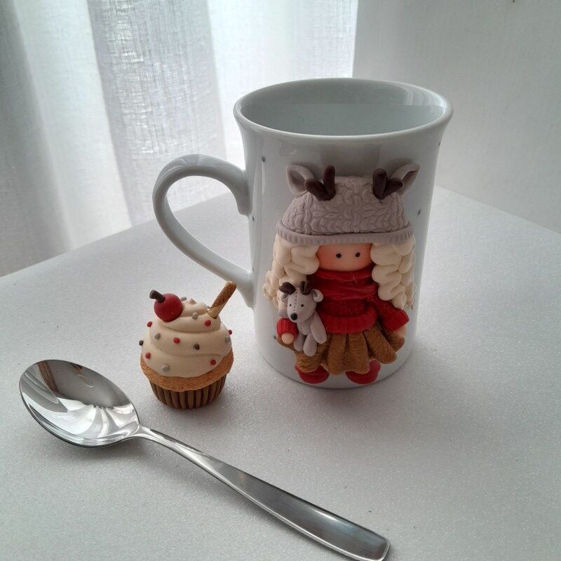 Kit caneca decorada e colher de sobremesa - Imagem 8