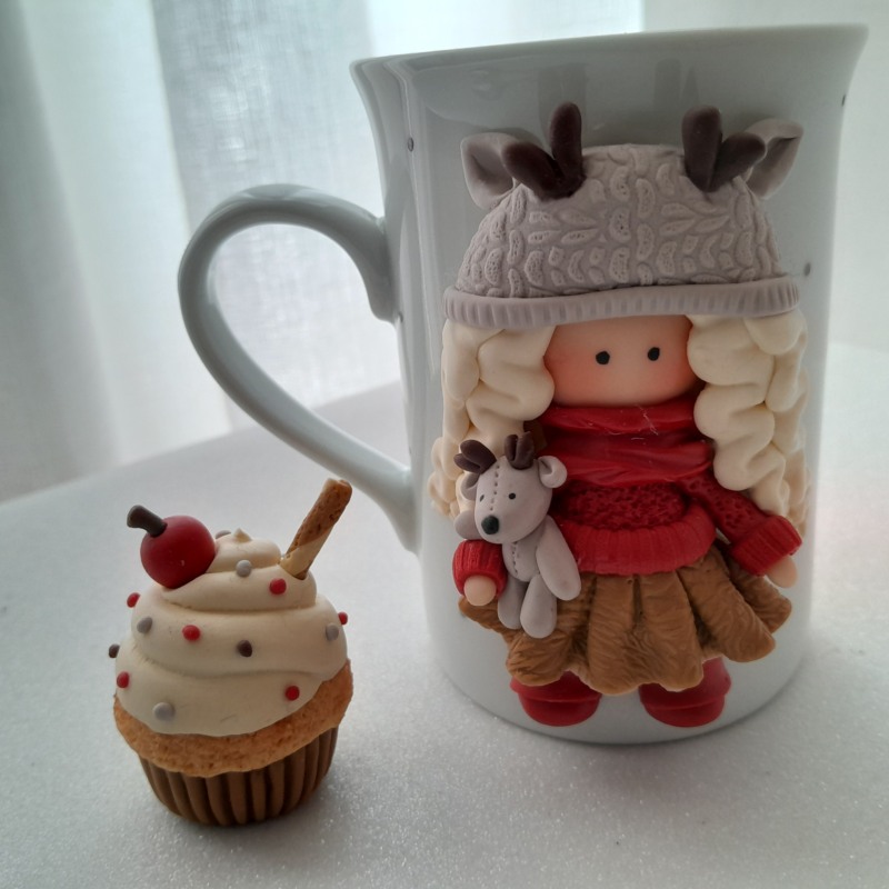 Kit caneca decorada e colher de sobremesa - Imagem 4