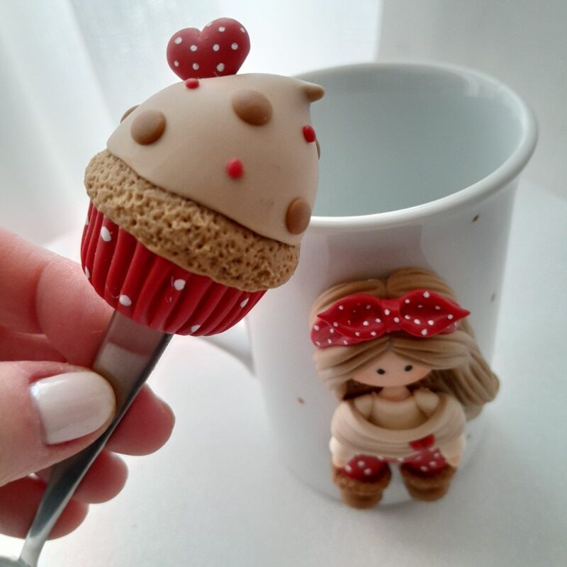 Colher de sobremesa decorada - Imagem 2