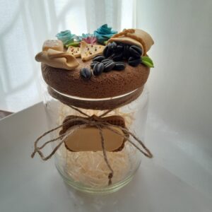 Pote Decorado Médio - Tampa café